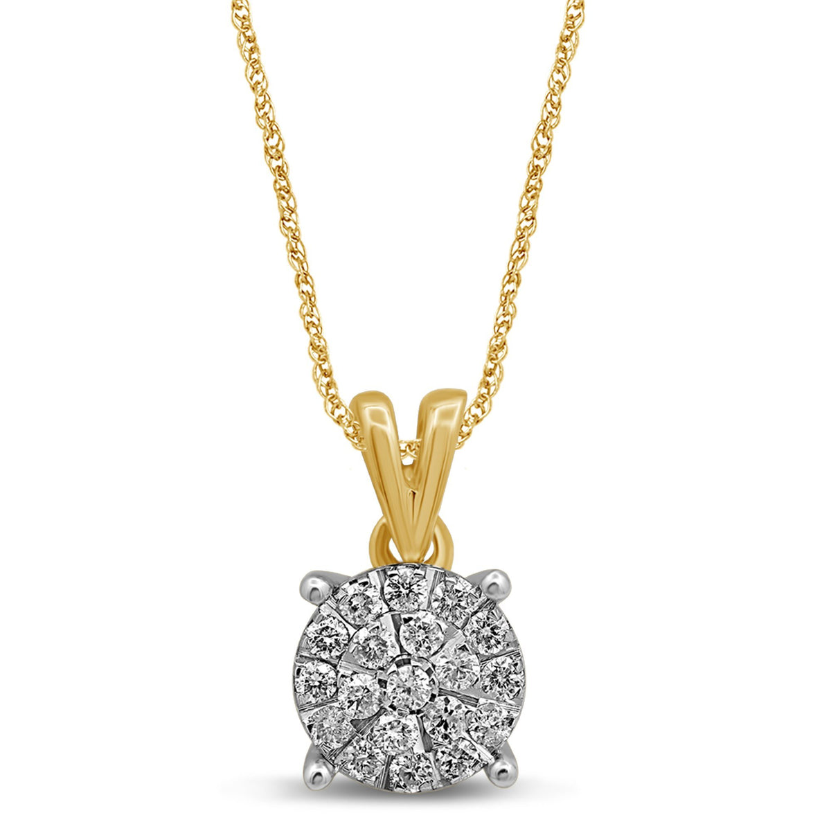 Martina Brilliant Illusion Necklace with 1/4ct of Diamonds in 9ct Yellow Gold Necklaces Bevilles 