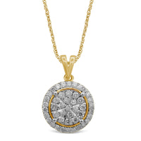 Martina Brilliant Illusion Solitaire Look Necklace with 1.00ct of Diamonds in 9ct Yellow Gold Necklaces Bevilles 