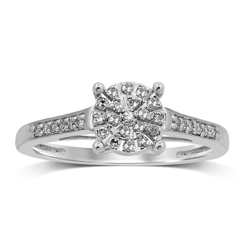 Martina Ring with 0.15ct of Diamonds in 9ct White Gold Rings Bevilles 
