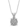 Martina Solitaire Look Necklace with 1/4ct of Diamonds in 9ct White Gold Necklaces Bevilles 
