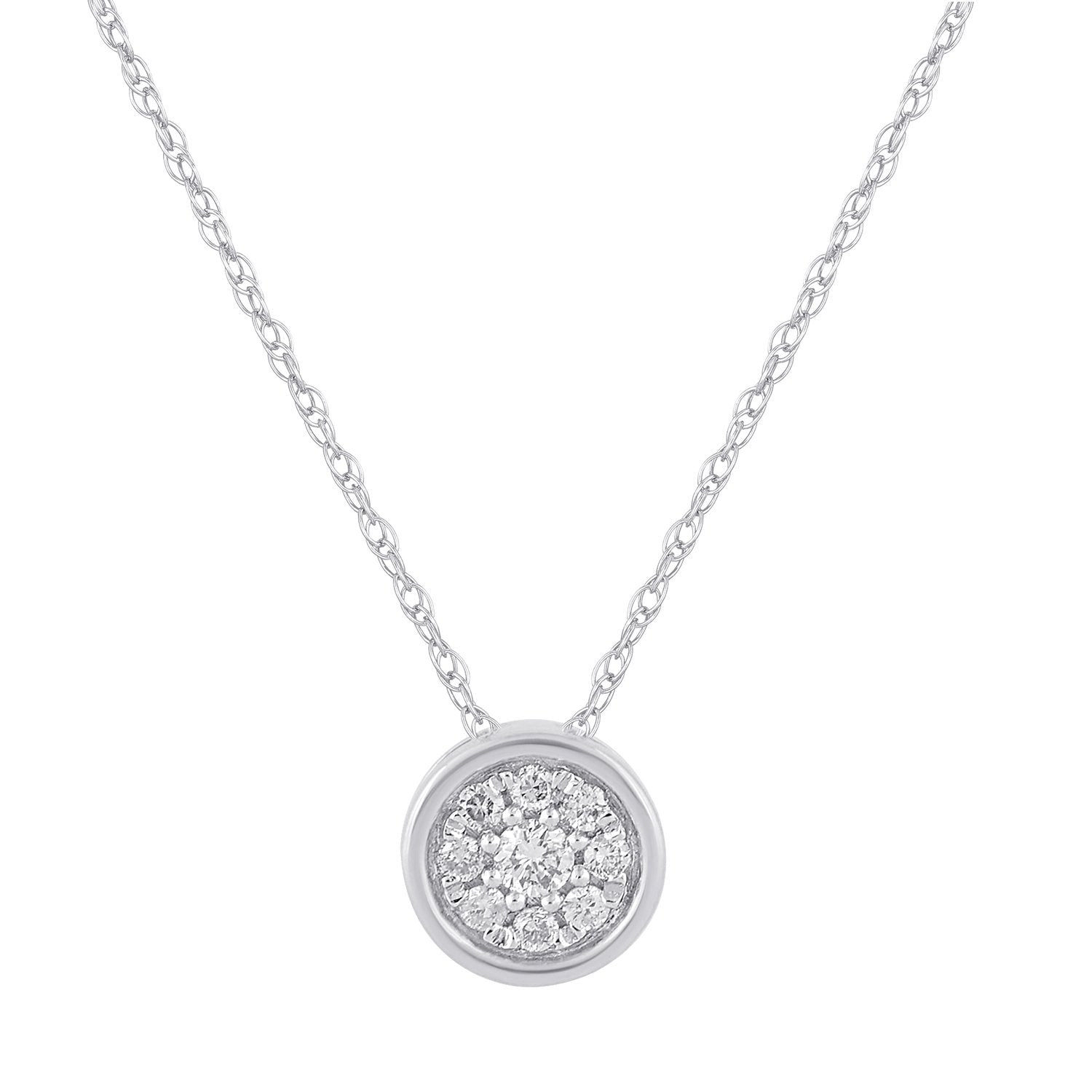 Mirage Surround Necklace with 0.10ct of Diamonds in Sterling Silver Necklaces Bevilles 