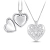 Mirage Diamond Set Infinity Heart Locket Necklace in Sterling Silver with Two Chains Necklaces Bevilles 