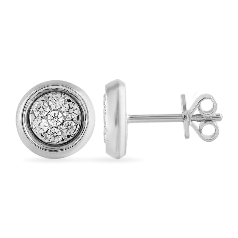 Bezel Set Stud Earrings with 0.10ct of Diamonds in Sterling Silver Earrings Bevilles 