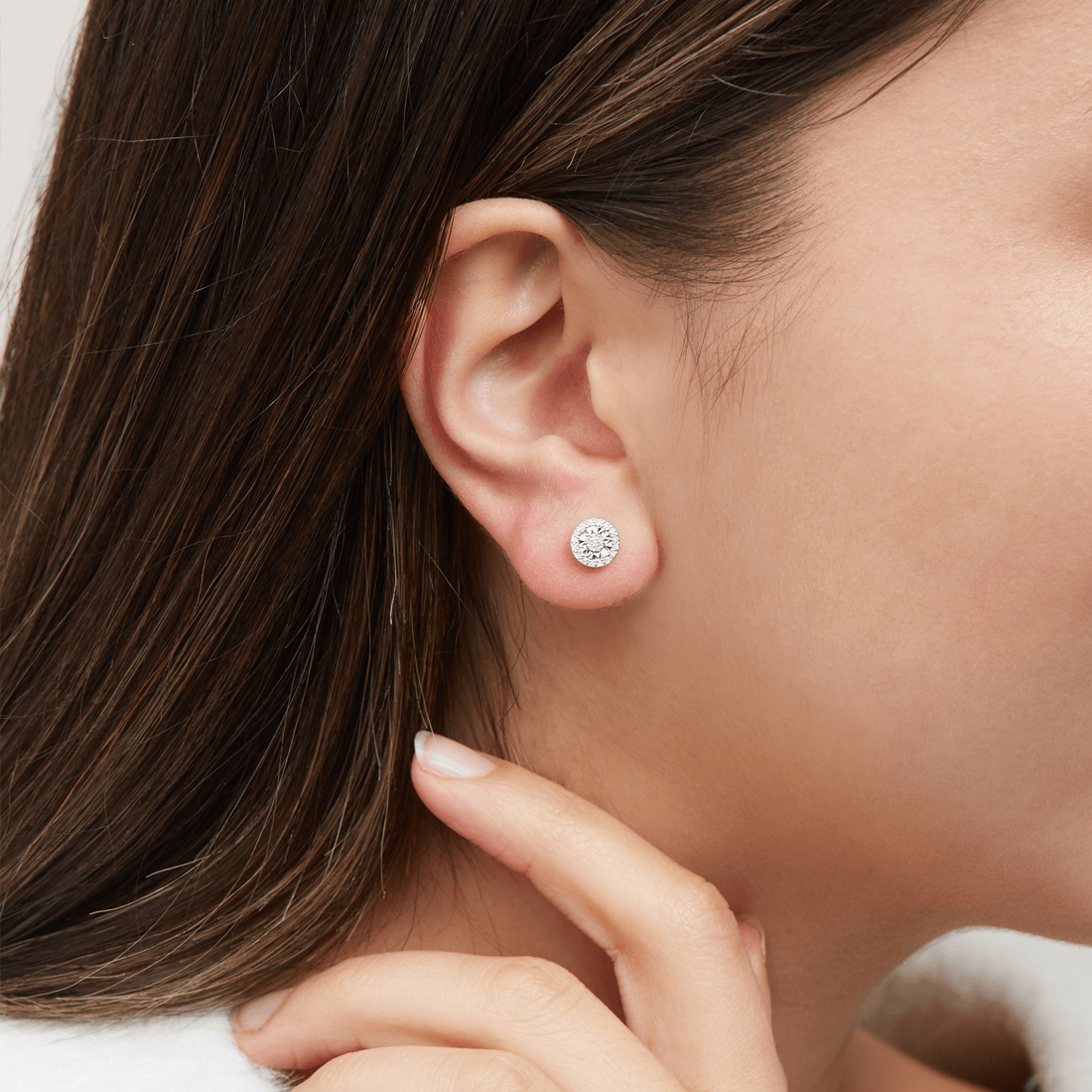 Miracle Halo Circle Stud Earrings with 0.10ct of Diamonds in Sterling Silver Earrings Bevilles 