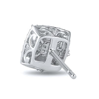 Miracle Halo Square Stud Earrings with 0.10ct of Diamonds in Sterling Silver Earrings Bevilles 