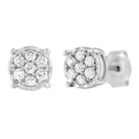 Miracle Halo Composite Earrings with 0.25ct of Diamonds in Sterling Silver Earrings Bevilles 