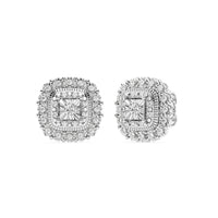 Miracle Halo Earrings with 0.15ct of Diamonds in Sterling Silver Earrings Bevilles 