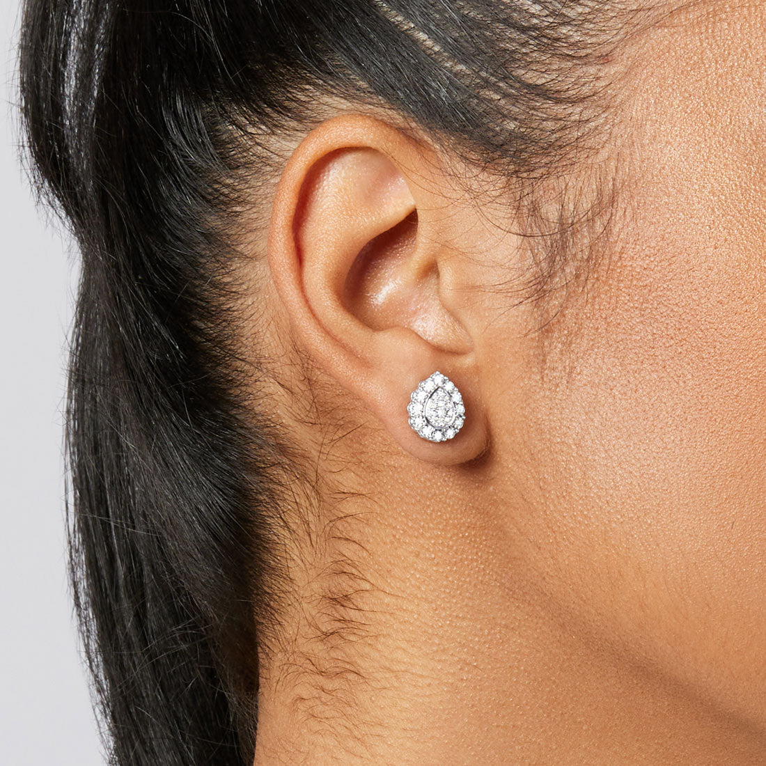 Pear Shape Composite Earrings with 0.15ct of Diamonds in Sterling Silver Earrings Bevilles 