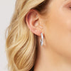 Brilliant 0.08ct Diamond Crossover Hoop Earrings in Sterling Silver Earrings Bevilles 