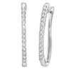 Miracle Halo Hoop Earrings with 0.10ct Diamonds in Sterling Silver Earrings Bevilles 