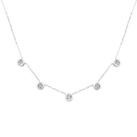 5 Station Necklace with 0.10ct of Diamonds in Sterling Silver Necklaces Bevilles 
