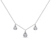 3 Station Necklace with 1/5ct of Diamonds in Sterling Silver Necklaces Bevilles 