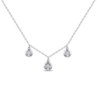 3 Station Necklace with 1/5ct of Diamonds in Sterling Silver Necklaces Bevilles 