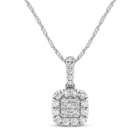 Brilliant Claw Halo Necklace with 1/2ct of Diamonds in Sterling Silver Necklaces Bevilles 