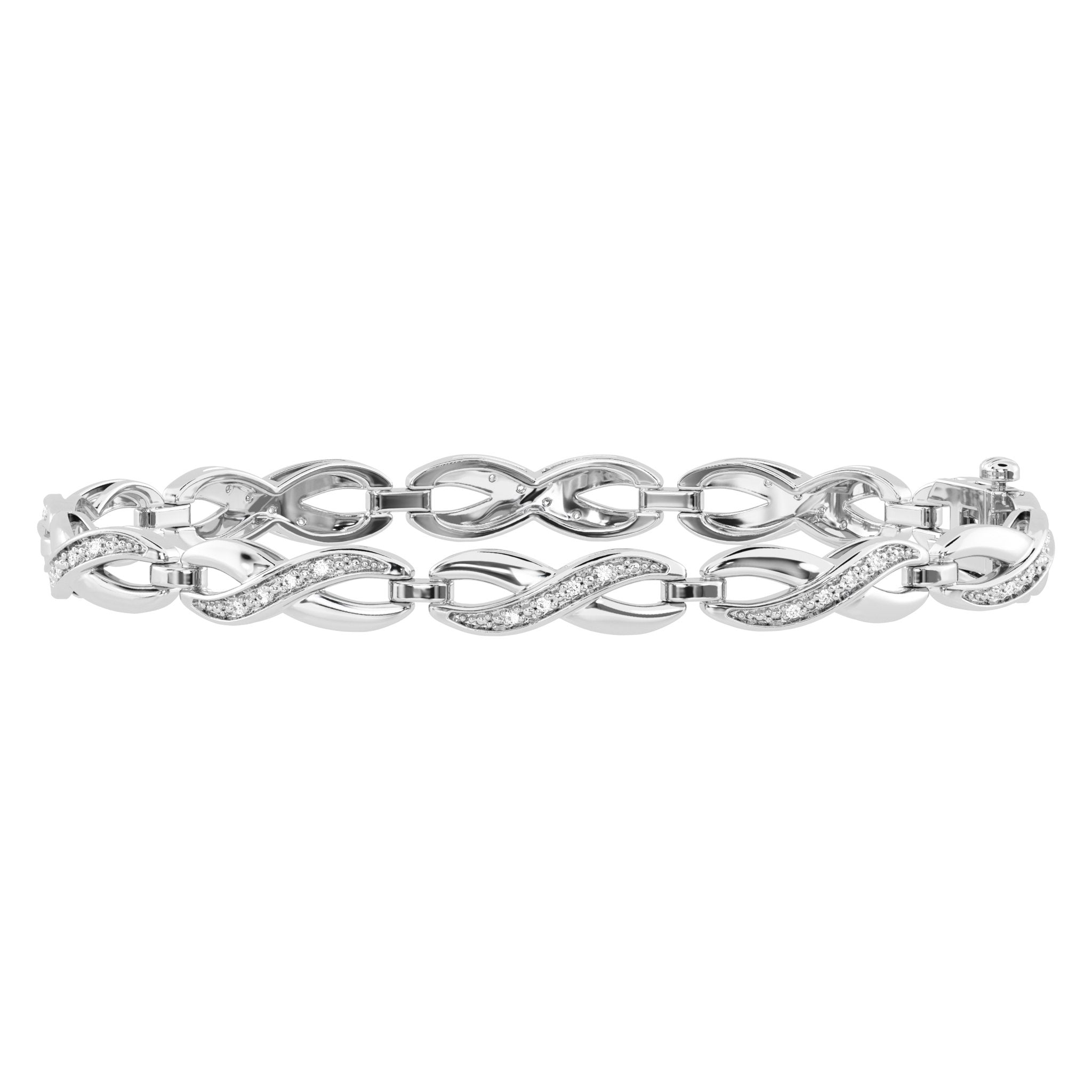 Sterling Silver 0.05ct Diamond Set Bracelet Bracelets Bevilles 