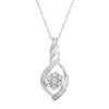 Brilliant Illusion Diamond Flower Necklace in Sterling Silver Necklaces Bevilles 