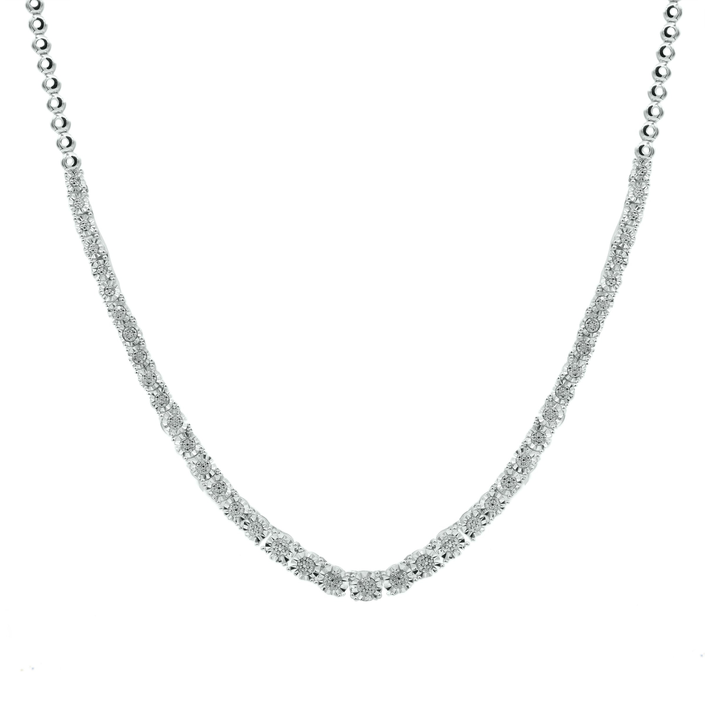 Brilliant Miracle Tennis Necklace with 1/2ct of Diamonds in Sterling Silver Necklaces Bevilles 