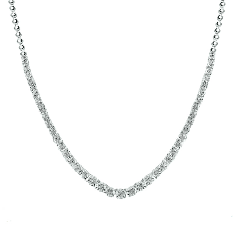Brilliant Miracle Tennis Necklace with 1/2ct of Diamonds in Sterling Silver Necklaces Bevilles 