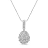 Fancy Pear Shape Necklace with 0.15ct of Diamonds in Sterling Silver Necklaces Bevilles 