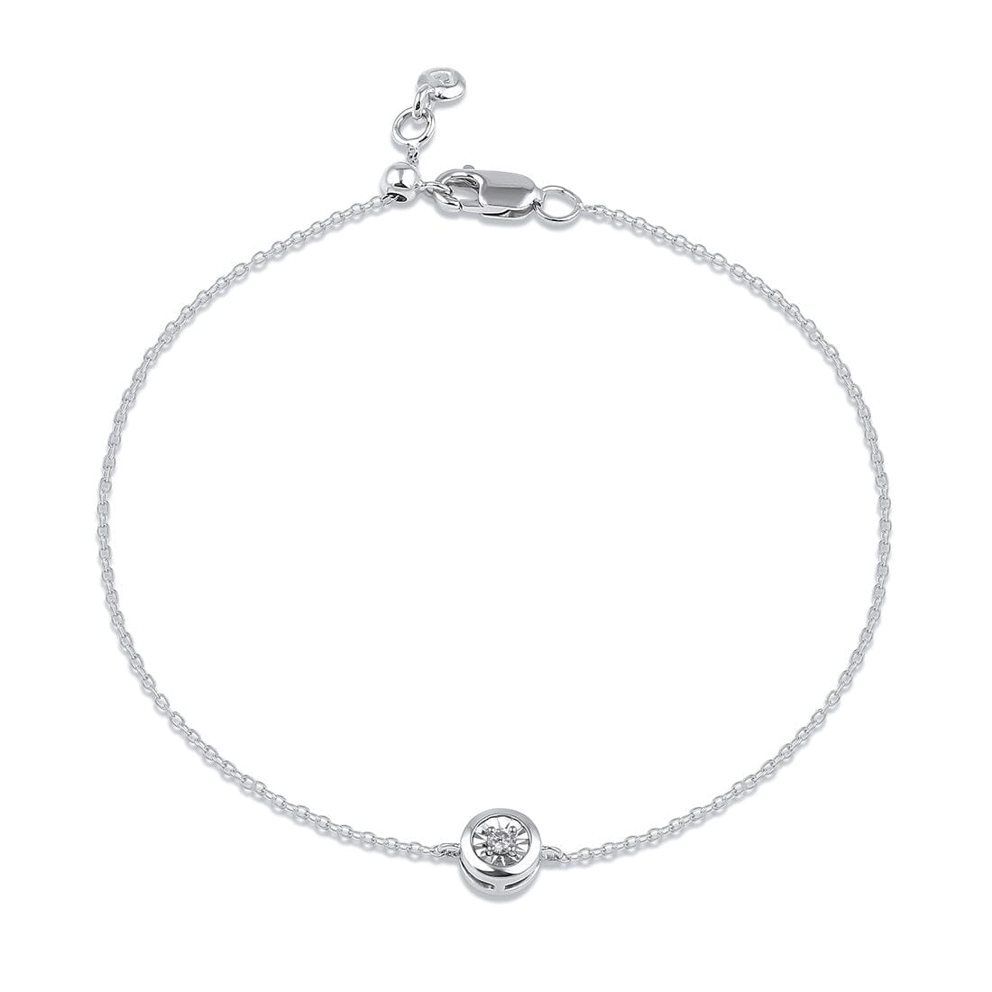 Diamond Set Miracle Surround Bracelet in Sterling Silver Bracelets Bevilles 