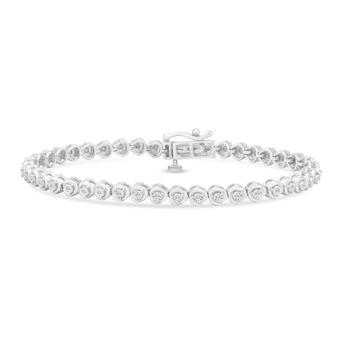 Fancy Swirl Tennis Bracelet with 1/4ct of Diamonds in Sterling Silver Bracelets Bevilles 