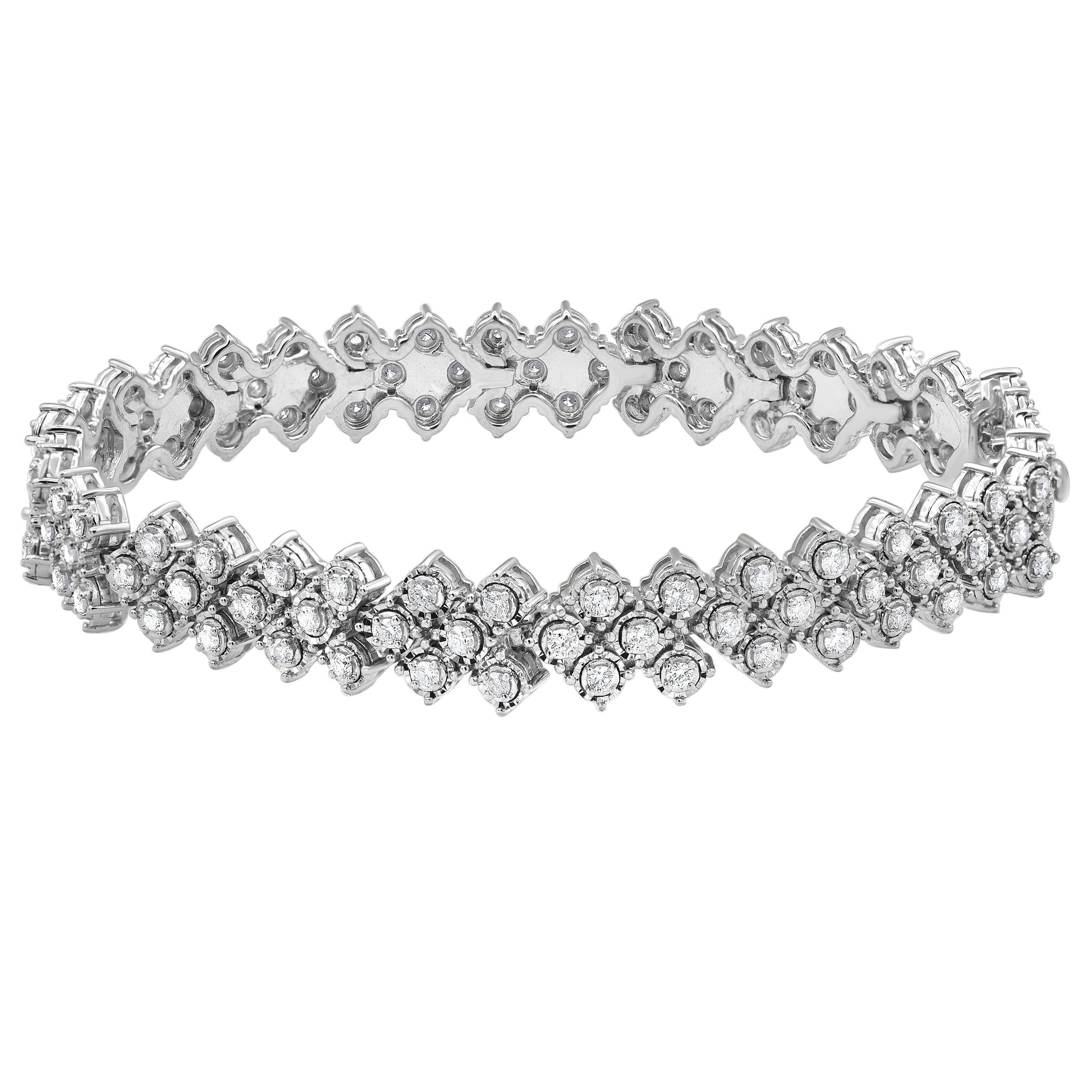 3 Row Tennis Bracelet with 2.00ct of Diamonds in Sterling Silver Bracelets Bevilles 