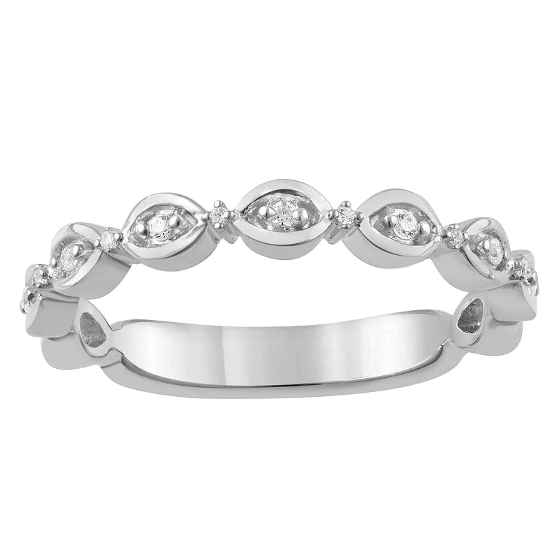 Diamond Oval Shape Stacklabe Ring in Sterling Silver Rings Bevilles 