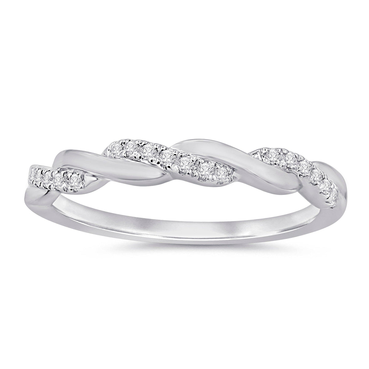 Brilliant Claw Twist Band Ring with 0.10ct of Diamonds in Sterling Silver Rings Bevilles 