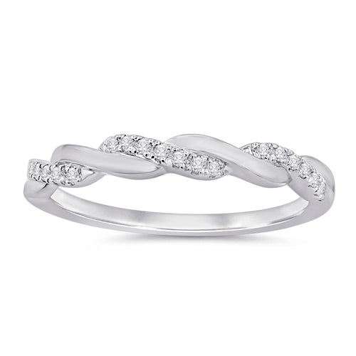 Brilliant Claw Twist Band Ring with 0.10ct of Diamonds in Sterling Silver Rings Bevilles 