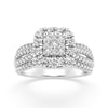 Halo Claw Set Ring with 1.00ct of Diamonds in Sterling Silver Rings Bevilles 
