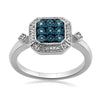 Sterling Silver 0.10ct Blue Diamond Ring Rings Bevilles 