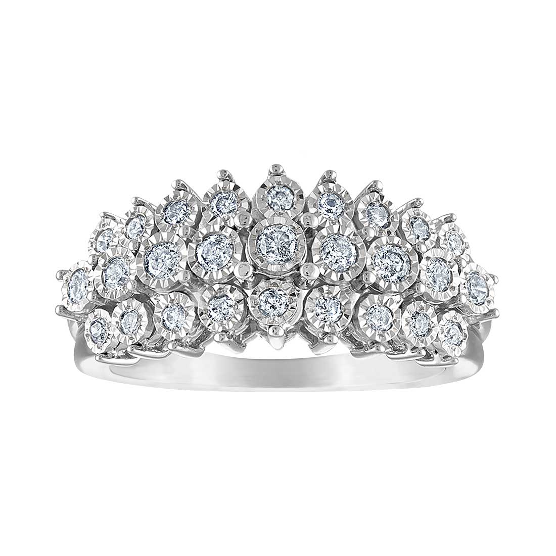 Miracle Dress Ring with 1/2ct of Diamonds in Sterling Silver Rings Bevilles 