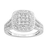 Surround Ring with 1/4ct of Diamonds in Sterling Silver Rings Bevilles 