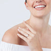 Pear Halo Ring with 0.10ct of Diamonds in Sterling Silver Rings Bevilles 
