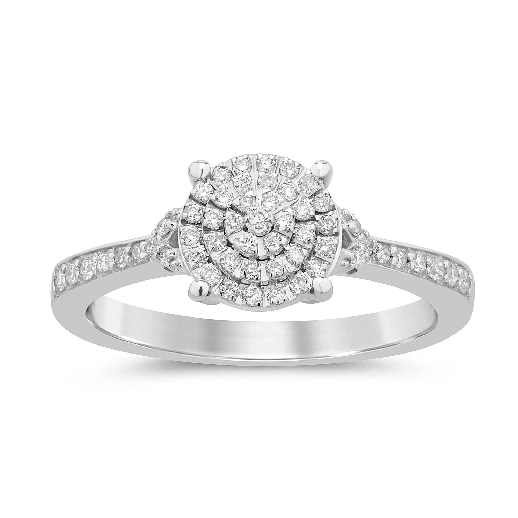 Composite Solitaire Look Ring with 1/5ct of Diamonds in Sterling Silver Rings Bevilles 