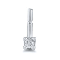 Diamond Set Nose Ring Pin in Sterling Silver Nose Rings Bevilles 