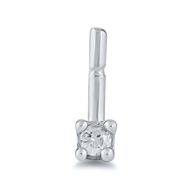 Diamond Set Nose Ring Pin in Sterling Silver Nose Rings Bevilles 