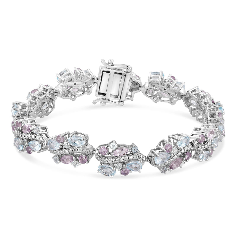 Gemstone Bracelet with 0.30ct of Diamonds in Sterling Silver Bracelets Bevilles 