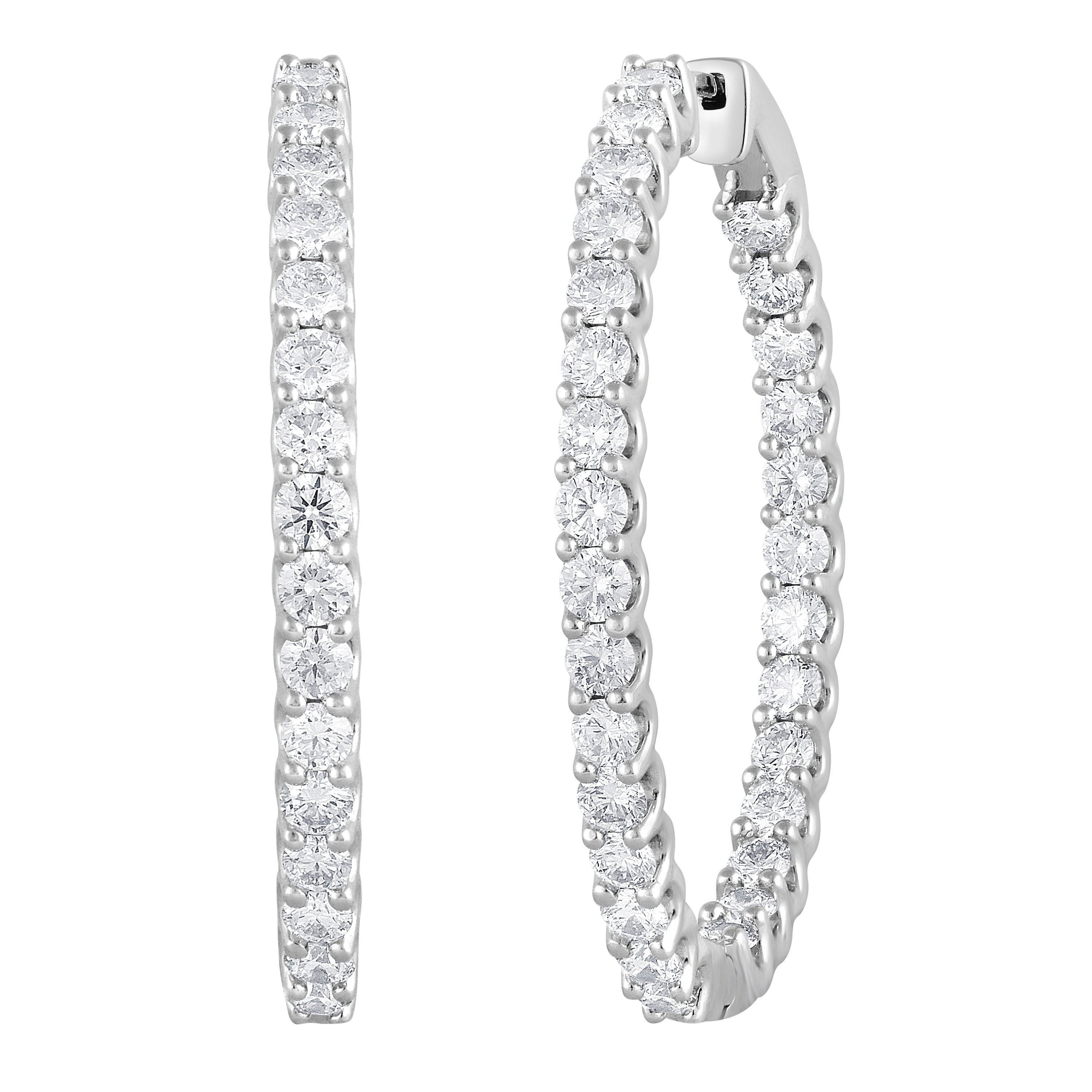 Mirage Hoop Earrings with 5.00ct of Laboratory Grown Diamonds in Sterling Silver and Platinum Earrings Mirage 