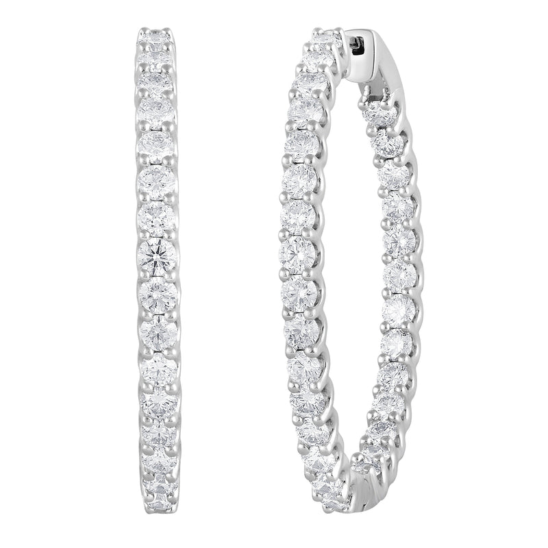 Mirage Hoop Earrings with 5.00ct of Laboratory Grown Diamonds in Sterling Silver and Platinum Earrings Mirage 