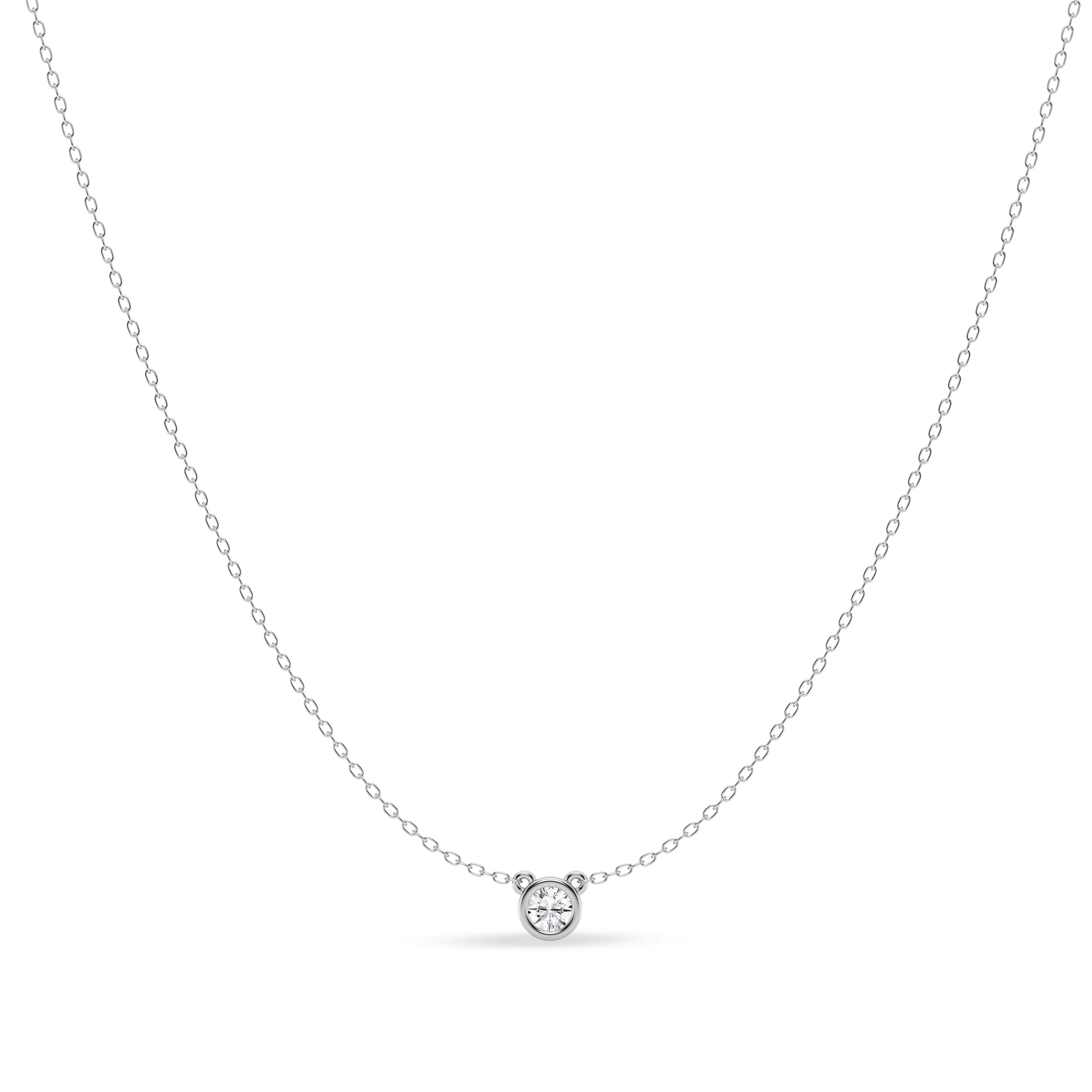 Mirage Slider Necklace with 1/4ct of Laboratory Grown Diamonds in Sterling Silver and Platinum Necklaces Bevilles 