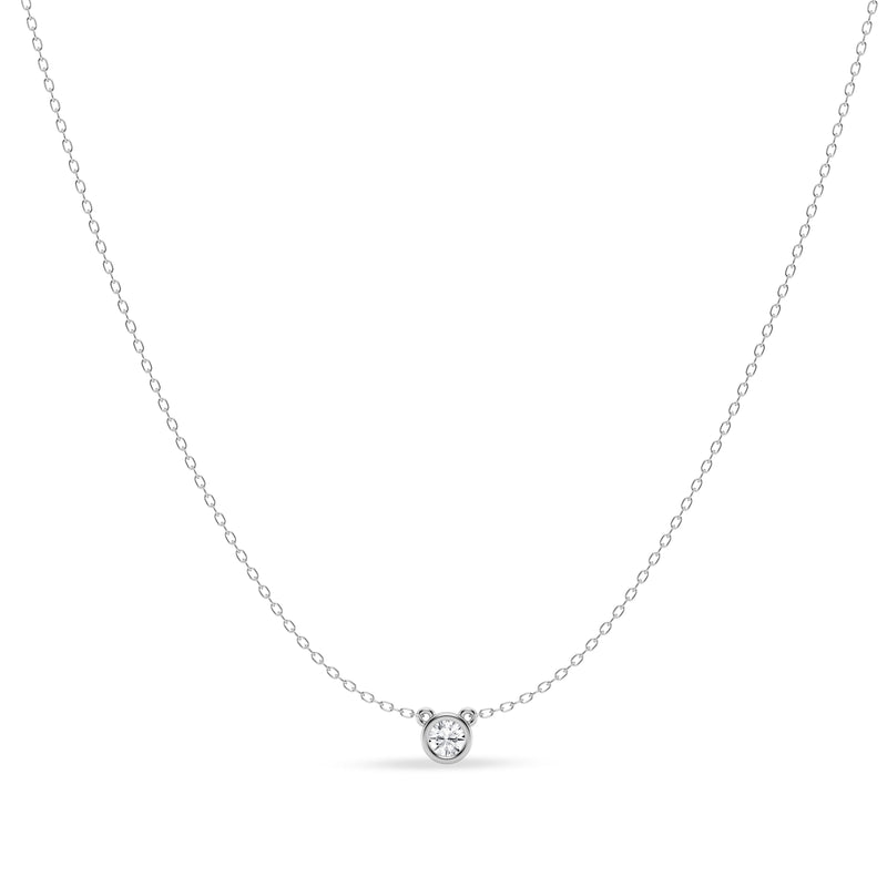 Mirage Slider Necklace with 1/4ct of Laboratory Grown Diamonds in Sterling Silver and Platinum Necklaces Bevilles 