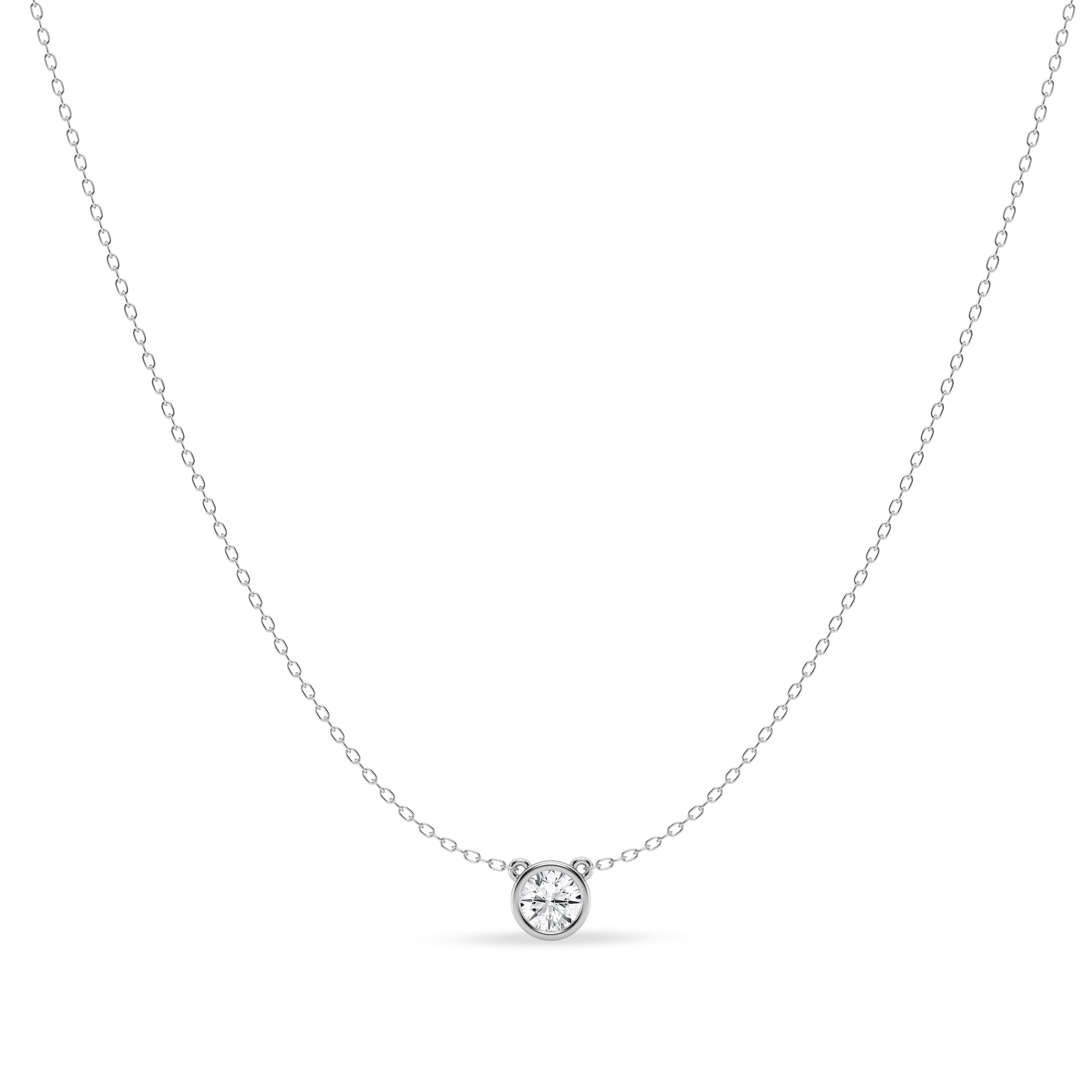 Mirage Slider Necklace with 1/2ct of Laboratory Grown Diamonds in Sterling Silver and Platinum Necklaces Bevilles 