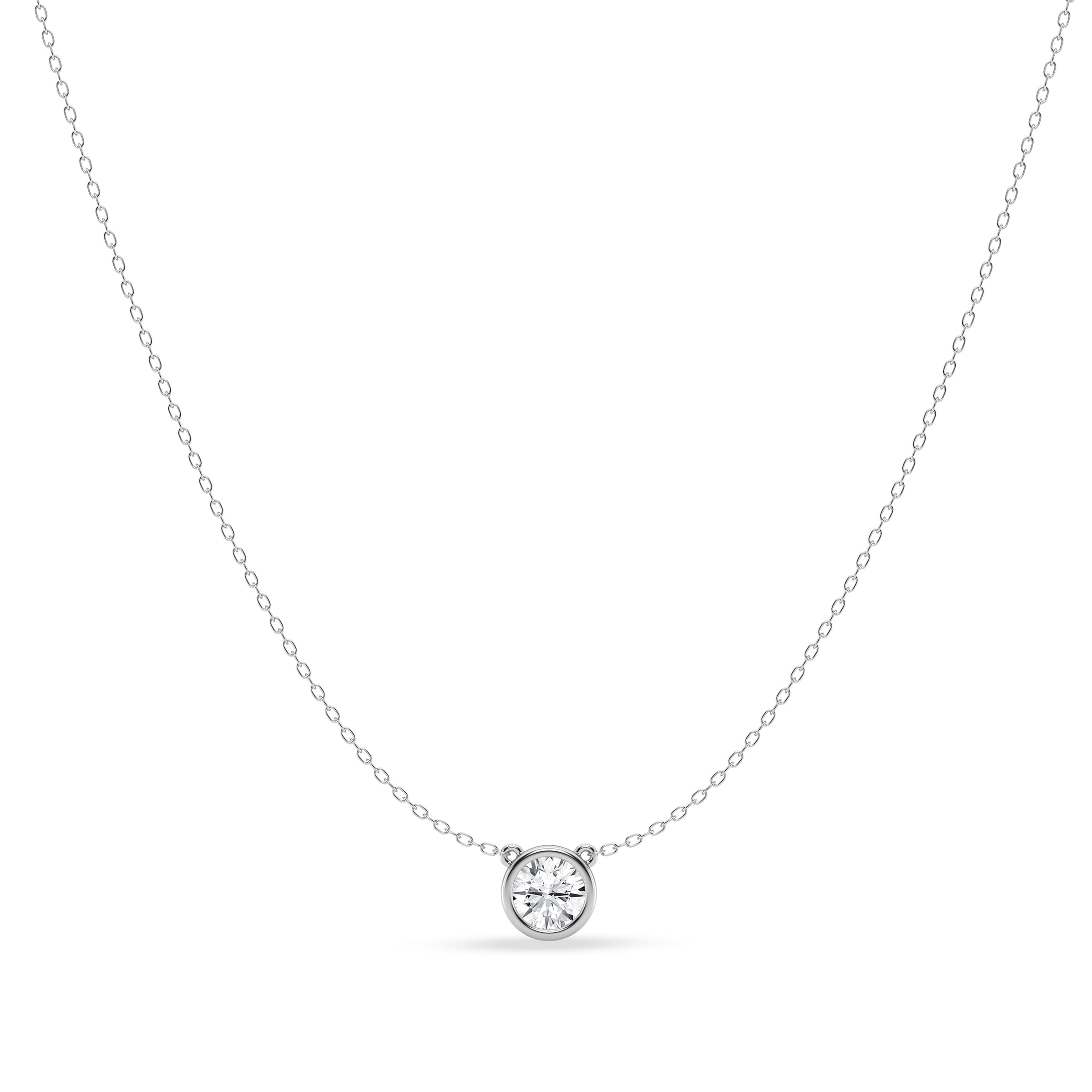 Mirage Slider Necklace with 1.00ct of Laboratory Grown Diamonds in Sterling Silver and Platinum Necklaces Bevilles 