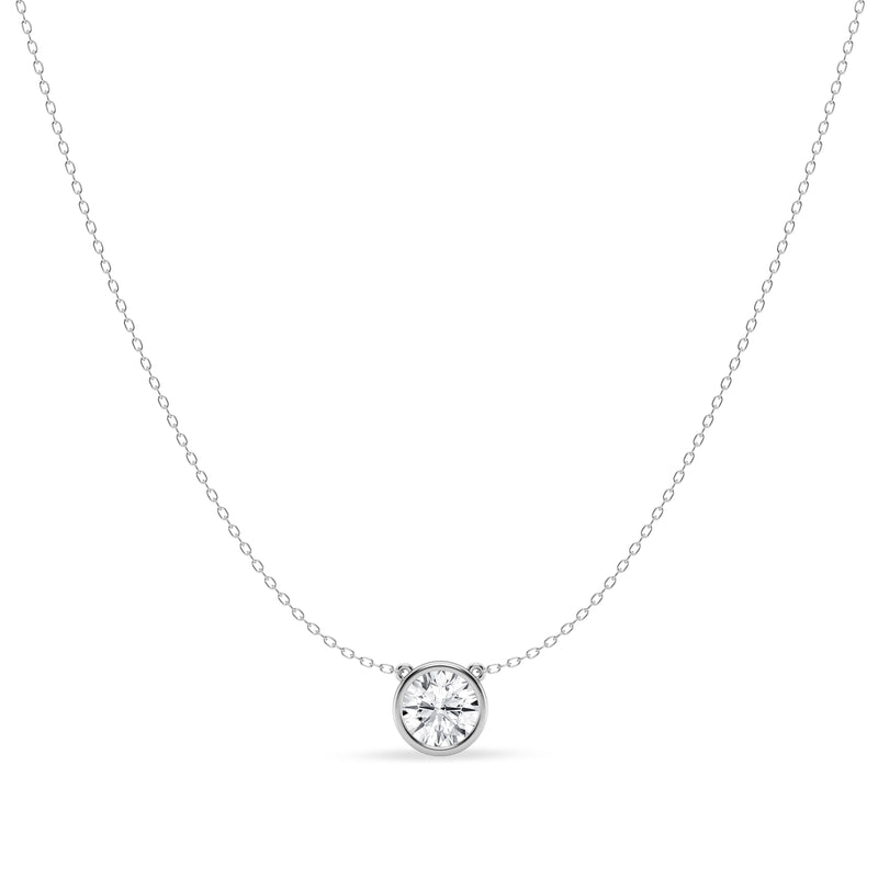 Mirage Slider Necklace with 2.00ct of Laboratory Grown Diamonds in Sterling Silver and Platinum Necklaces Bevilles 