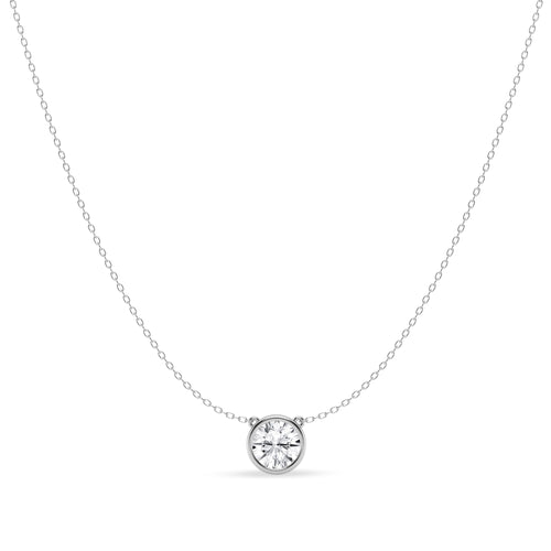 Mirage Slider Necklace with 2.00ct of Laboratory Grown Diamonds in Sterling Silver and Platinum Necklaces Bevilles 