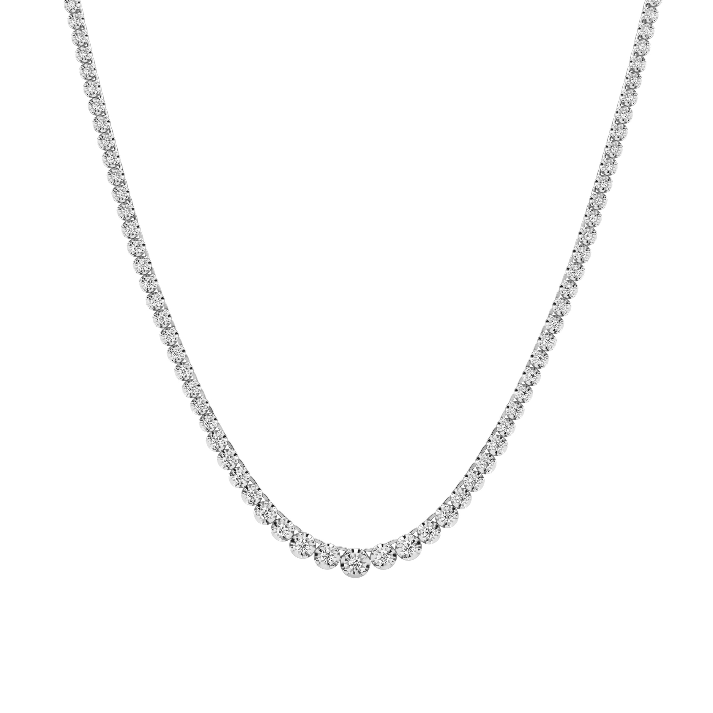 Brilliant Tennis Necklace with 3.00ct of Laboratory Grown Diamonds in Mirage Sterling Silver and Platinum Necklaces Bevilles 