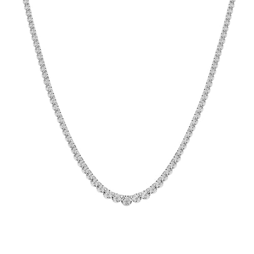 Brilliant Tennis Necklace with 3.00ct of Laboratory Grown Diamonds in Mirage Sterling Silver and Platinum Necklaces Bevilles 