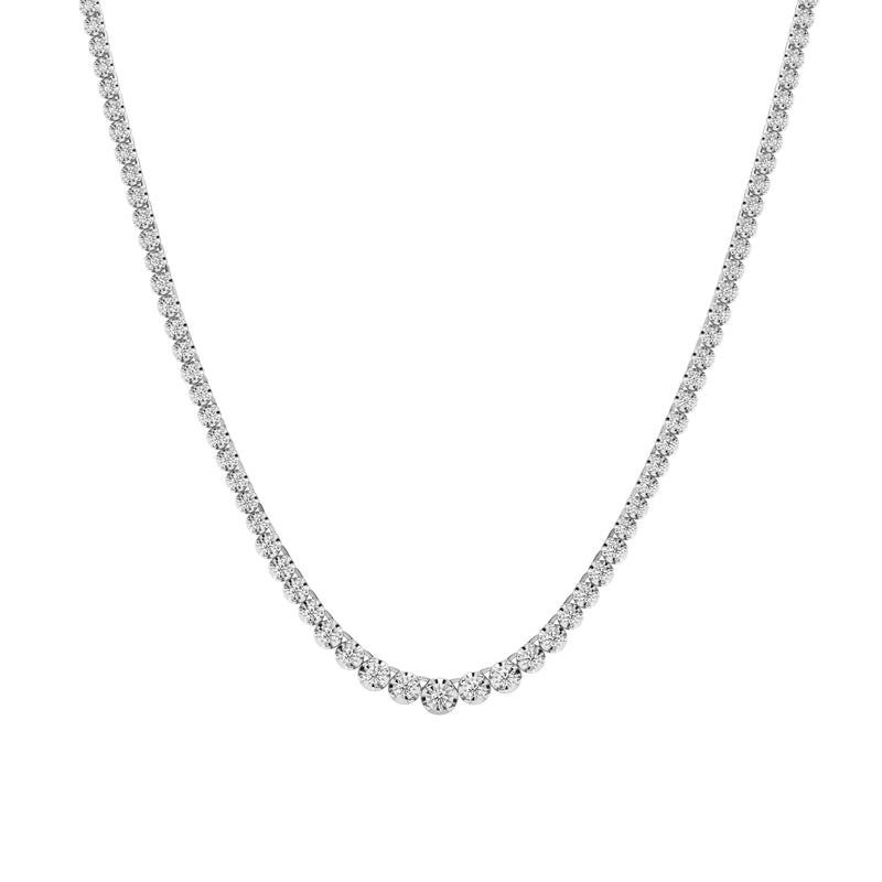 Brilliant Tennis Necklace with 3.00ct of Laboratory Grown Diamonds in Mirage Sterling Silver and Platinum Necklaces Bevilles 