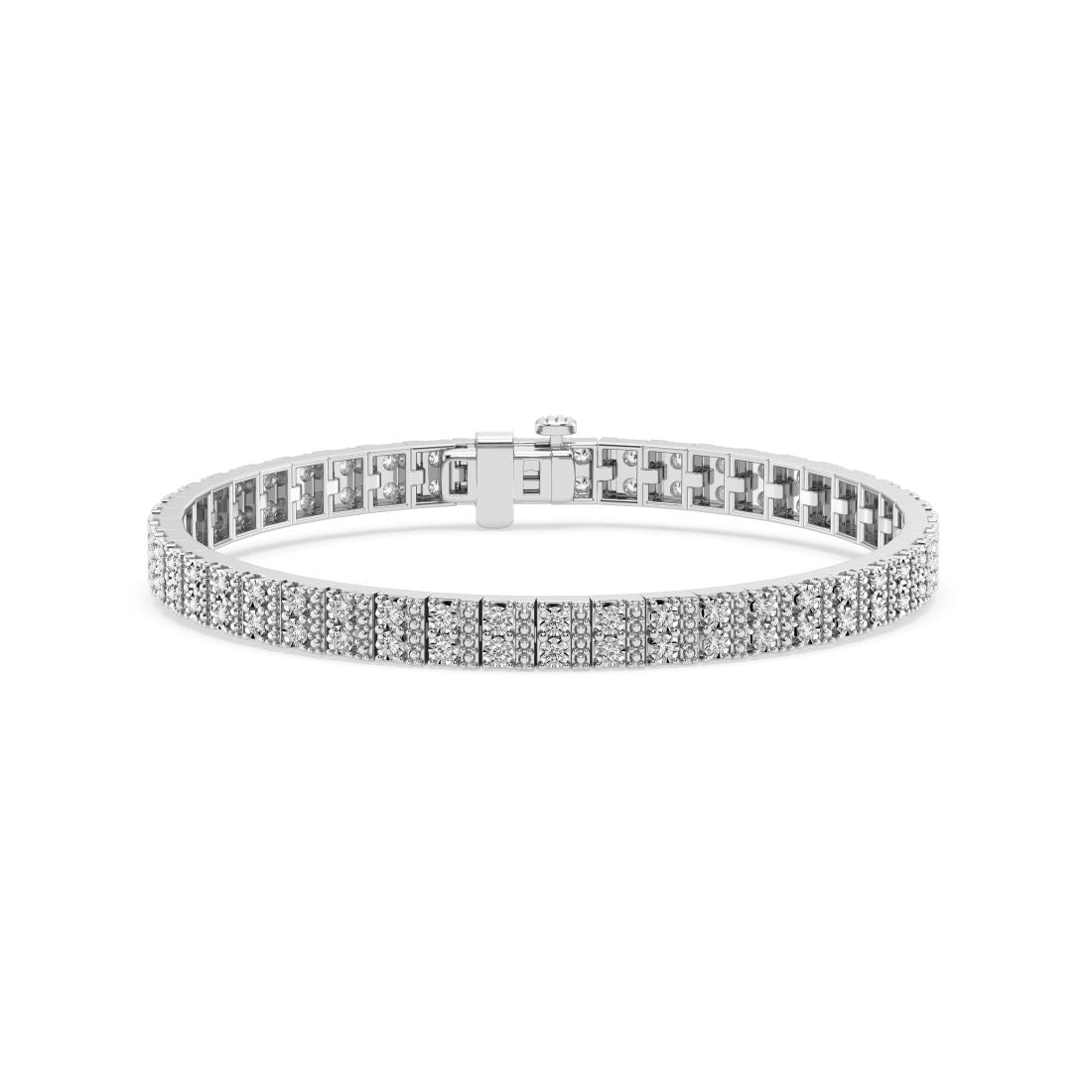 Mirage Multi Row Bracelet with 1.00ct of Laboratory Grown Diamonds in Sterling Silver and Platinum Bracelets Bevilles 